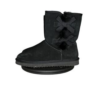Womens Koolaburra by UGG Suede Bailey Bow Boots Size 9 Black